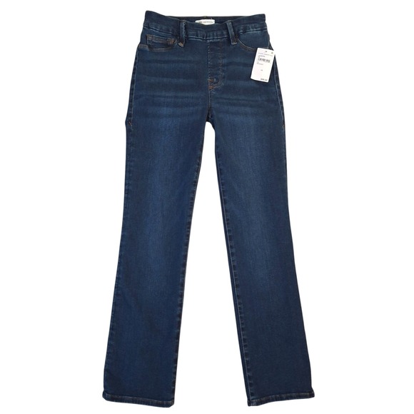 Good American Pants - NWT Good American Pull On Jeans Women's Small Blue Stretch Good Legs Straight
